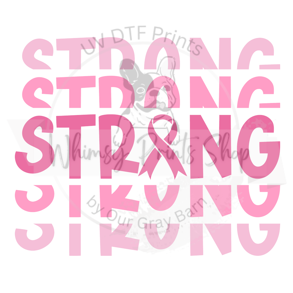 a pink sticker that says strong strong strong strong strong strong strong strong strong strong