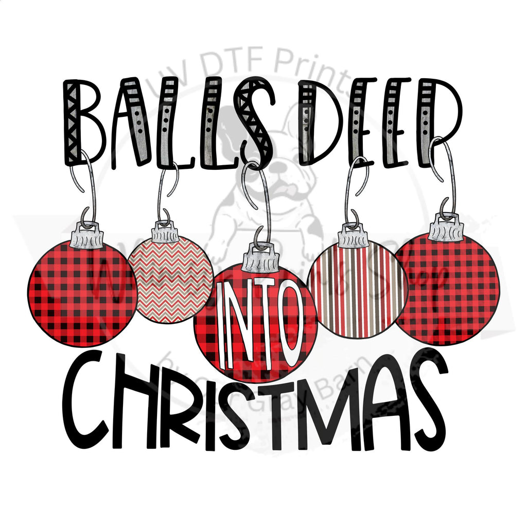 balls dier no christmas ornames on a white background