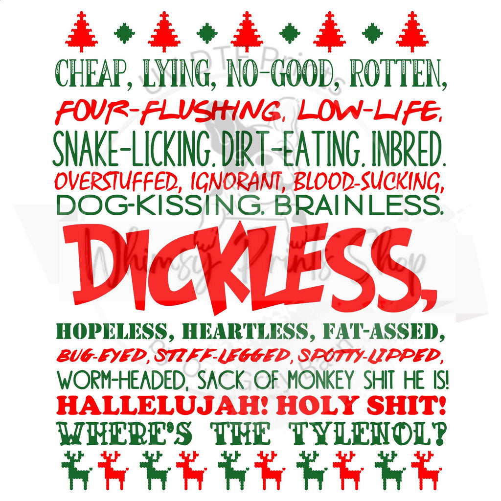 a red and green christmas card with words on it